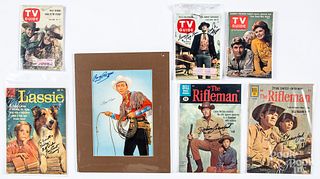Six western television star autographs