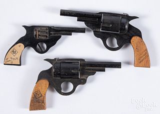 Three Tom Mix Ralston premium wood toy guns