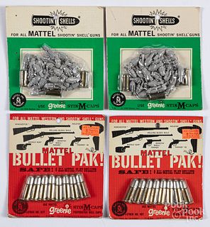 Four Mattel toy bullet cap gun packs