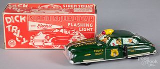 Boxed Marx tin lithograph Dick Tracy Siren Car