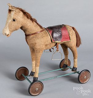 Ride-on horse pull toy, early 20th c.