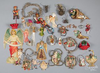 Large group of vintage Christmas ornaments