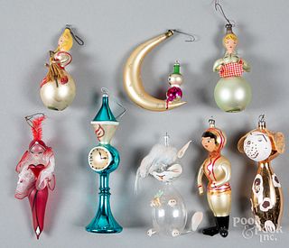 Italian blown glass figural Christmas ornaments