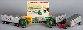 Japanese tin friction Canadian Freightways traile