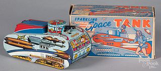 Marx tin lithograph wind-up Sparkling Space Tank
