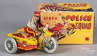 Marx lithograph wind-up Police Squad Motorcycle