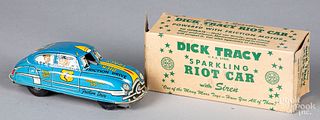 Boxed Marx tin lithograph friction Dick Tracy car