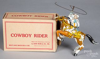 Boxed Marx tin lithograph wind-up Cowboy Rider
