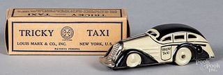 Boxed Marx tin lithograph wind-up Ticky Taxi
