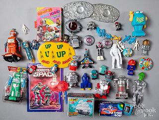 Group of space robot toys