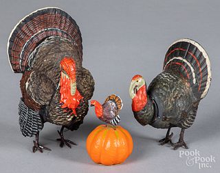 Three German turkey candy containers