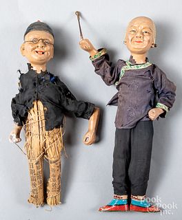 Pair of Chinese composition dolls, 19th c.