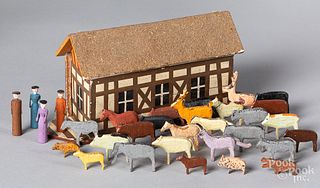 German painted wood Noah's Ark