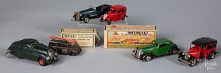Five Triang Minic clockwork cars