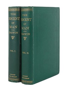 DARWIN, Charles (1809-1882). The Descent of Man, and Selection in Relation to Sex. London: John Murray, 1871.