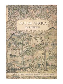 DINESEN, Isak [Karen Blixen] (1885-1962). Out of Africa. New York: Random House, 1938. 