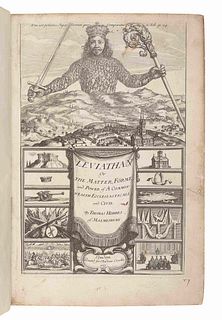 HOBBES, Thomas (1588-1679). Leviathan, or The Matter, Forme, & Power of a Common-Wealth Ecclesiasticall and Civill. London: printed for Andrew Crooke,