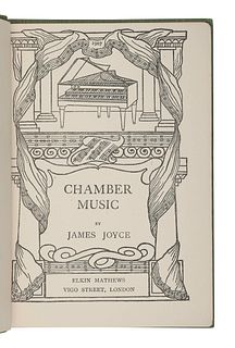 JOYCE, James (1882-1941). Chamber Music. London: Elkin Mathews, 1907. 