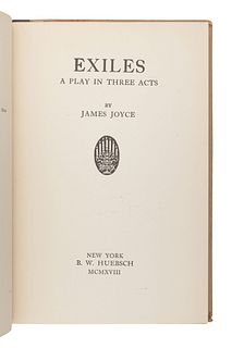 JOYCE, James (1882-1941). Exiles. New York: B. W. Huebsch, 1918. 