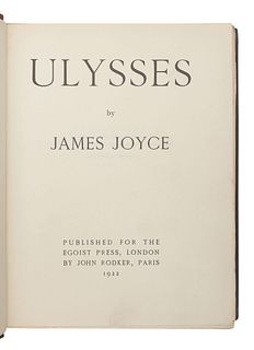 JOYCE, James (1882-1941). Ulysses. London: Printed for the Egoist Press, London by John Rodker, Paris, 1922.