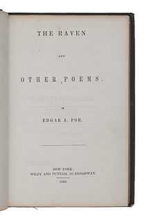 POE, Edgar Allan (1809-1849). The Raven and Other Poems. New York: Wiley And Putnam, 1845.