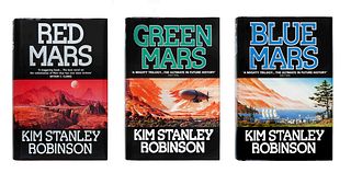 STANLEY ROBINSON, Kim. [Mars Trilogy:] Red Mars.  - Green Mars.  - Blue Mars. London: HarperCollins, 1992, 1993, 1996. 