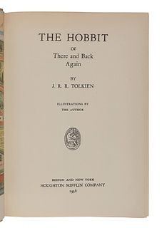 TOLKIEN, John Ronald Reuel (1892-1973). The Hobbit or There and Back Again. Boston and New York: Houghton Mifflin Company, 1938. 