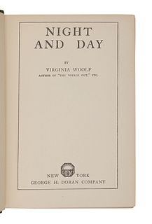 WOOLF, Virginia (1882-1941). Night and Day. New York: George H. Doran Company, 1920.