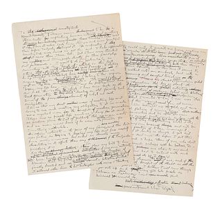 WRIGHT, Frank Lloyd (1867-1959). Autograph manuscript signed ("Frank Lloyd Wright"), entitled "To the Countryside," numerous holograph emendations and