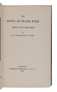 DU BOIS, William Edward Burghardt (1868-1963). The Souls of Black Folk. London: Archibald Constable & Co., Ltd., 1905.
