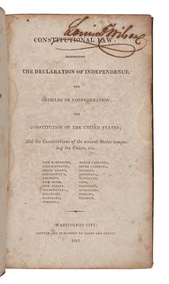 [CONSTITUTIONS]. Constitutional Law: Comprising the Declaration of Independence; the Articles of Confederation; the Constitution of the United States;