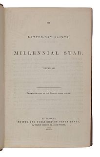 [MORMONISM]. The Latter-Day Saints Millennial Star, Volume XII. Liverpool: Edited and Published by Orson Pratt, 1850.