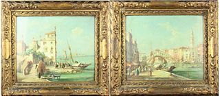 Pair of Venetian Scenes, E. Zeno (18
80-1956) O/C