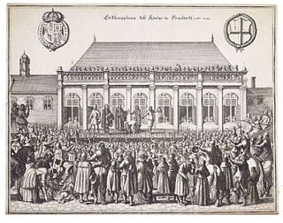 1649 German Engraving of Beheading of Charles I