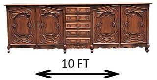 19th C. Monumental French Provincial Sideboard