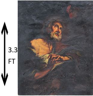 Old Master Painting of St. Peter, Oil on Canvas