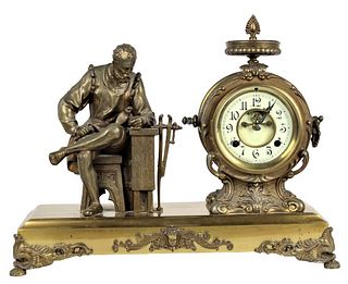 Late 19th C. New Haven Figural Mantel Clock