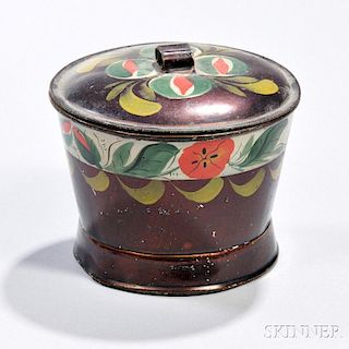 Paint-decorated Tin Covered Sugar