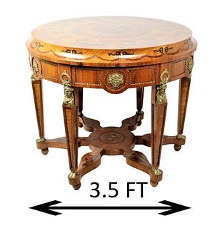 Inlaid Center Table, French Empire Style