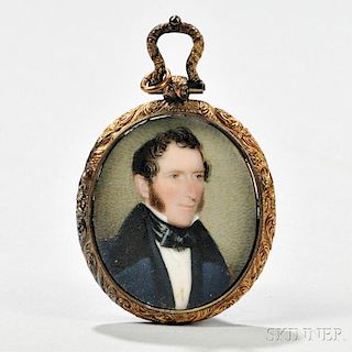 Painted Portrait Miniature of a Gentleman