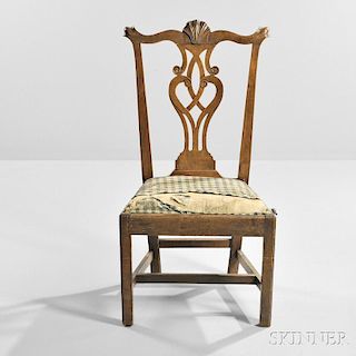 Walnut Carved Side Chair