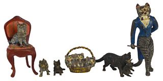 Collection of (6) Diminutive Viennese Bronze Cats