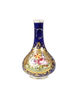English Bloor Derby Cobalt Decorated Vase