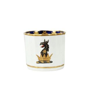 English Coalport  Armorial Ribbed Coffee Cup