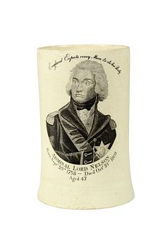 Admiral Lord Nelson Large English Soft Paste Mug
