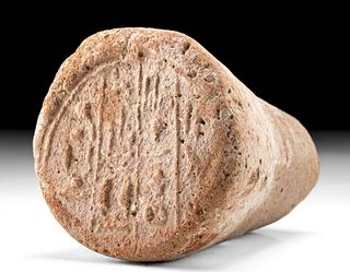 Translated Egyptian Terracotta Funerary Cone for Huy