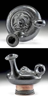 Superb Greek Campanian Pottery Guttus - Hermes