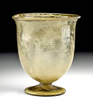 Roman Glass Goblet w/ Champagne Hue