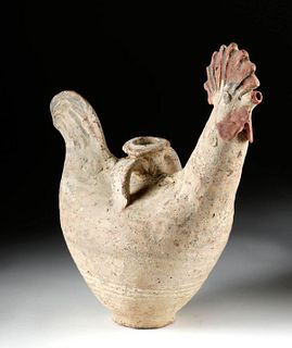 Medieval Islamic Pottery Rooster Vessel, TL Tested