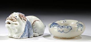 19th C. Korean Porcelain Water Droppers, Yong + Ring